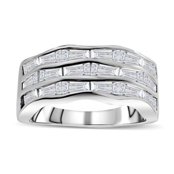 Lustro Stella - Wei&szlig;er Zirkonia Ring, 925 Silber platiniert, ca. 5.40 ct