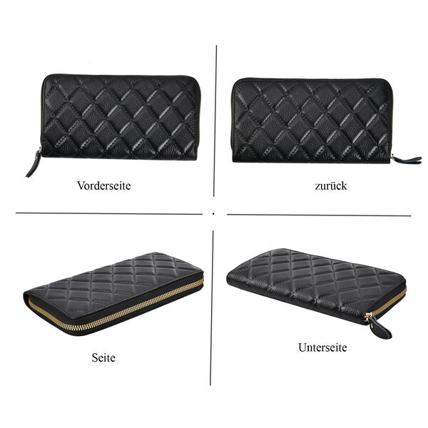 Echtleder Brieftasche, schwarz image number 7