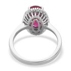 Afrikanischer Rubin und Diamant Halo Ring 925 Silber Platin-Überzug image number 5