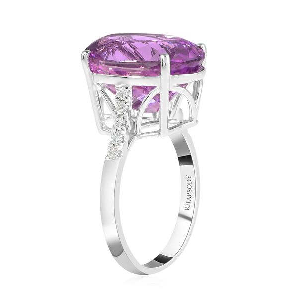 RHAPSODY zertifizierter und geprüfter AAAA Patroke Kunzit und VS Diamant-Ring- 12 ct. image number 5