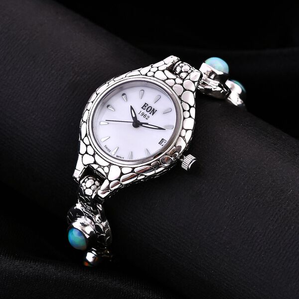 Royal Bali - Nat&uuml;rliches, &auml;thiopisches Welo Opal Armband ca. 19 cm 925 Silber image number 1