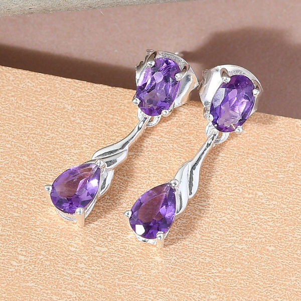 Afrikanische Amethyst-Ohrh&auml;nger, 925 Silber ca. 1,56 ct&nbsp; image number 2