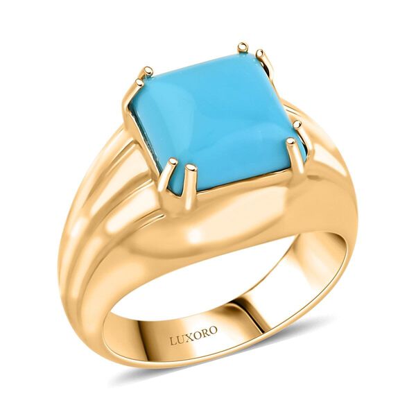 LUXORO zertifiziert und gepr&uuml;ft AAA Sleeping Beauty T&uuml;rkis Ring in 417 Gold - 4,10 ct.