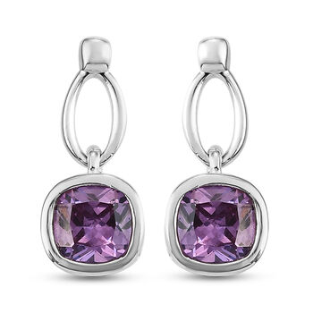 LUSTRO STELLA - Amethyst Zirkonia-Ohrringe, 925 Silber, ca. 3,01 ct