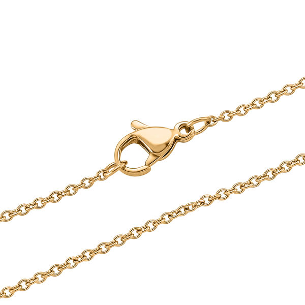 Wei&szlig;er Zirkonia Anh&auml;nger mit Kette, ca. 50 cm 316L Edelstah, Nickelfreies Messing, goldfarben image number 5