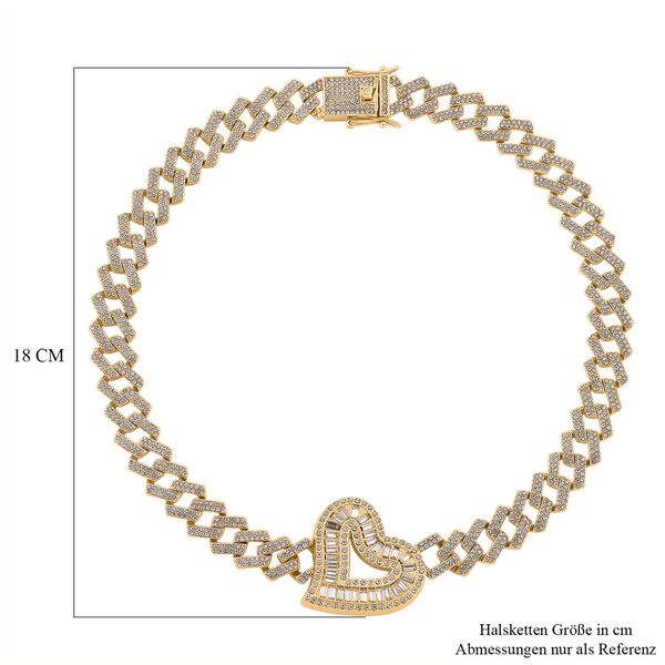 Weißer Kristall Halskette ca. 50 cm Std Gelb image number 6