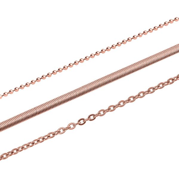 3er-Set - Kugelkette 40 cm, Gliederkette 45 cm und Ankerkette 55 cm, Roségoldton image number 3