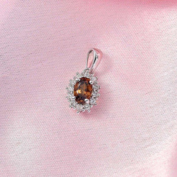 D'Joy Sonnenuntergang und wei&szlig;er Zirkon Anh&auml;nger - 0,93 ct. image number 1