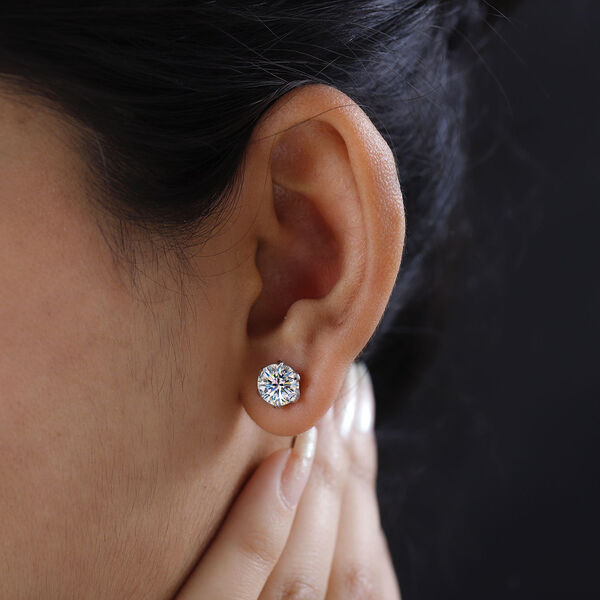 Solitär Moissanit Ohrringe- 3,54 ct. image number 3