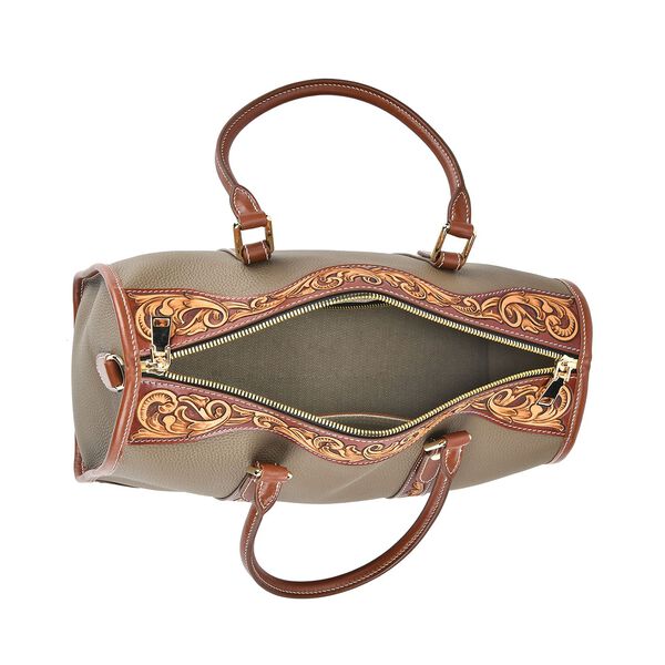 Grand Pelle  - Echtleder Umhängetasche, 34,5x15x21 cm, grün image number 10