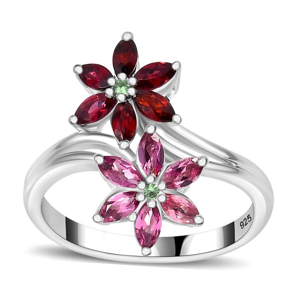 Roter, Lotus und Tsavorite Granat-Ring - 1,27 ct. image number 4