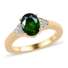 Natürlicher Chromdiopsid und Zirkon Ring 925 Silber vergoldet image number 3