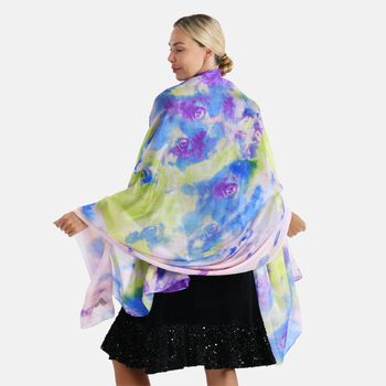 LA MAREY Signature Seidenschal aus 100% Maulbeerseide, 110 x 195 cm, Mehrfarbig