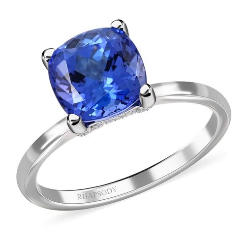 RHAPSODY zertifiziert und geprüft AAAA Tansanit und VS-EF Diamant Ring in 950 Platin - 2,76 ct. image number 0