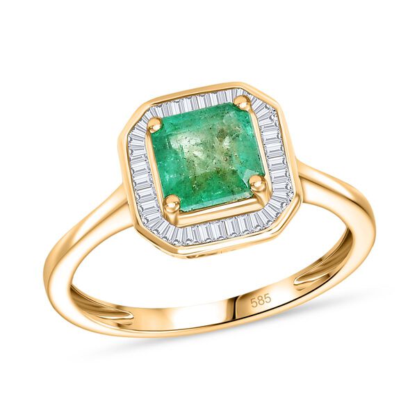 AAA Kagem sambischer Smaragd und Diamant Ring in 585 Gold - 1,36 ct. image number 4