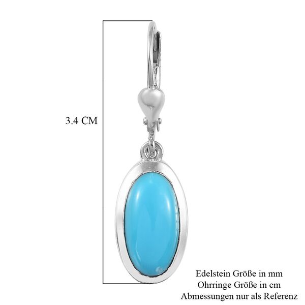 Natürliche Sleeping Beauty Türkis Solitär-Ohrhänger in Silber image number 5