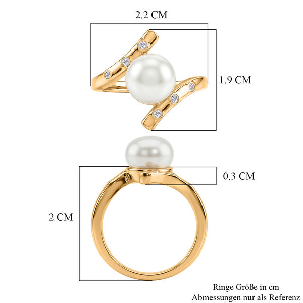 EverTrue S&uuml;&szlig;wasser Perle und Zirkon Ring image number 5