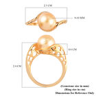 Royal Bali Kollektion - Südsee Goldene Perle Bypass Ring 925 Silber Gelbgold Vermeil (Größe 17.00) image number 5