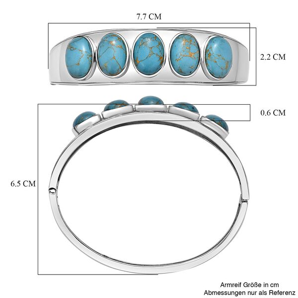 Blaues Türkis Armreif ca. 19 cm Edelstahl ca. 24.78 ct image number 6