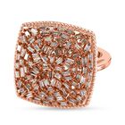 Natürlicher Champagner Diamant-Ring, 925 Silber Roségold Vermeil (Größe 19.00) ca. 1,00 ct