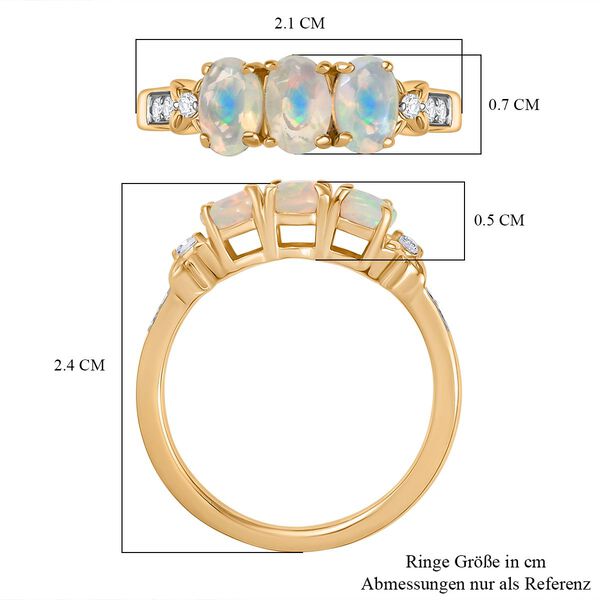 D’Joy natürlicher, äthiopischer Welo Opal und Zirkon Ring - 1 ct. image number 6