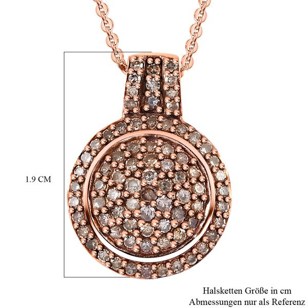 Nat&uuml;rlicher Champagner Diamant-Anh&auml;nger mit 50cm Kette - 0,75 ct. image number 6