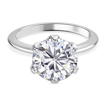 Moissanit Ring, 925 Silber platiniert, (Gr&ouml;&szlig;e 18.00), ca. 3.45 ct