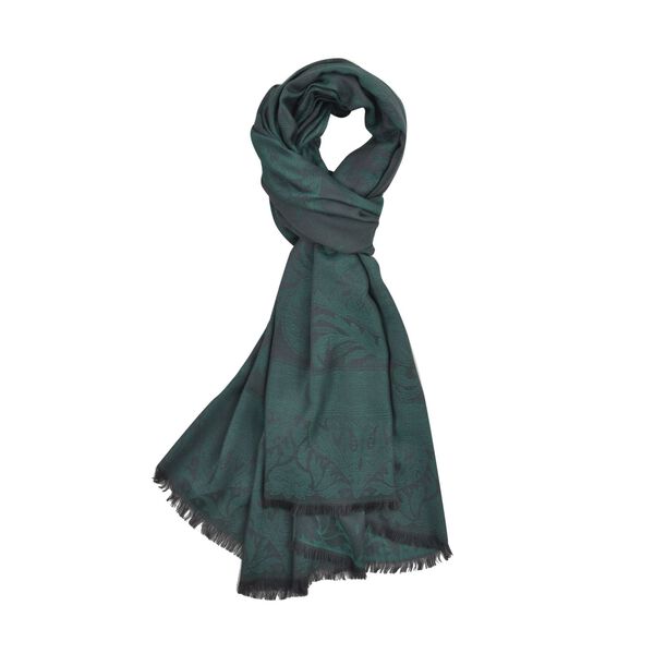 Jacquardgewebter Schal, 170x70cm, Smaragdgr&uuml;n