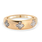 Weißer Diamant P Ring 925 Silber 585 Vergoldet ca. 0,16 ct. image number 0