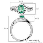 AA Äthiopischer Smaragd und weißer Diamant-Ring, 925 Silber platiniert  ca. 0,93 ct image number 6