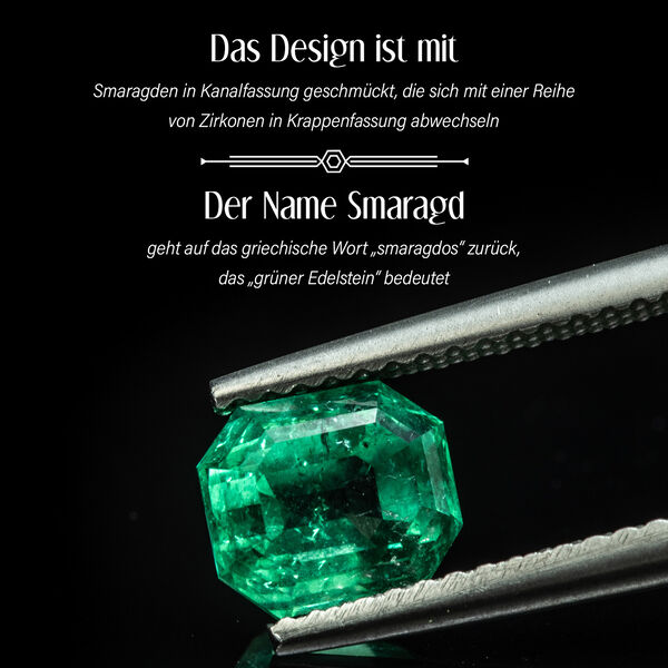 Kagem sambischer Smaragd und Zirkon-Anh&auml;nger mit 50cm Kette - 1,87 ct. image number 4