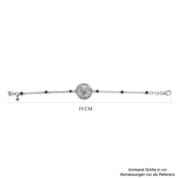 GP Coin Kollektion - Afrikanisches Amethyst und Kanchanaburi blaues Saphir-Armband, 19 cm - 0,73 ct. image number 5