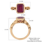 Fissure gefüllt Rubin Solitär Ring 925 Silber 585 Vergoldet image number 6
