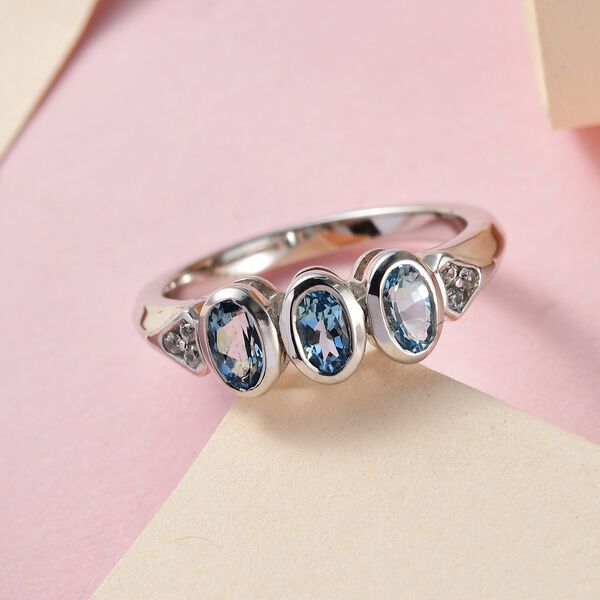 Santamaria Aquamarin und  Zirkon Ring, ca. 0,72 ct image number 1
