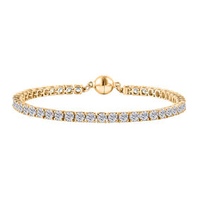 D'Joy Moissanit 19cm Armband, 925 Silber 750 Gelbgold Vermeil - 7,18 ct.