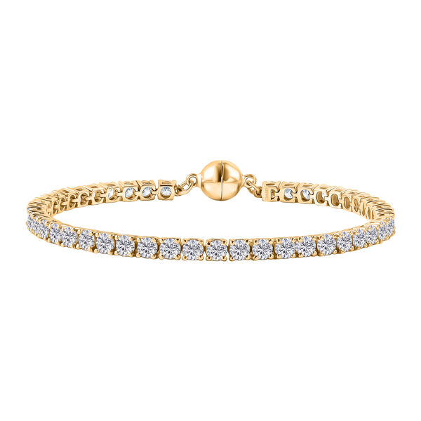 D'Joy Moissanit 20cm Armband, 925 Silber 750 Gelbgold Vermeil - 7,80 ct.
