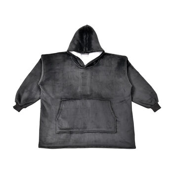 Doppellagiger Decken-Kapuzenpullover, dunkelgrau