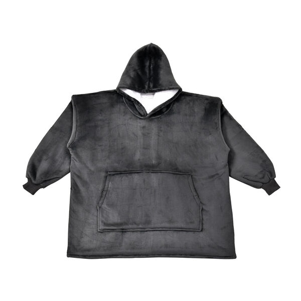 Doppellagiger Decken-Kapuzenpullover, dunkelgrau image number 2