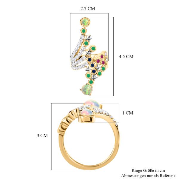 GP Celestial Dream Kollektion- natürlicher, äthiopischer Welo Opal und mehrfarbiger Edelstein-Ring - 2,71 ct. image number 7