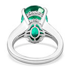 Smaragd-Triplett-Quarz und weißer Zirkon-Ring, 925 Silber platiniert  ca. 6,79 ct image number 5