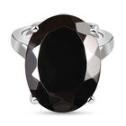 Elite Schungit Ring, 925 Silber platiniert (Größe 20.00) ca. 10.76 ct
