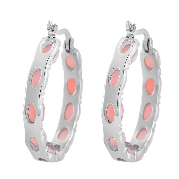 Rosa simulierte Opal-Inside-Out-Creolen image number 5