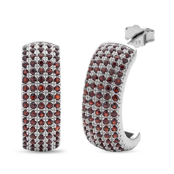 Rote Granat Ohrringe, 925 Silber rhodiniert ca. 0,84 ct image number 4