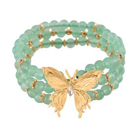 Flexibles grünes Aventurin-Armband - 160 ct.
