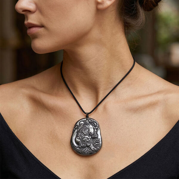 Terahertz Tiger Halskette, ca. 71 cm, ca. 120.00 ct image number 3