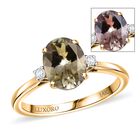 AAA Turkizit, Weißer Diamant Ring 585 Gold (Größe 17.00) ca. 2,10 ct