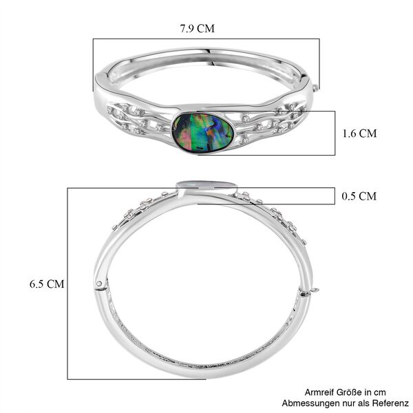 Abalone Muschel, Wei&szlig;er Kristall Armreif ca. 19 cm image number 7