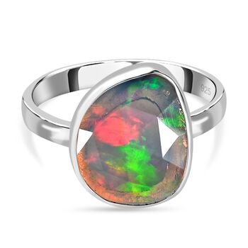 Nat&uuml;rlicher, &auml;thiopischer Welo Opal Ring, 925 Silber platiniert (Gr&ouml;&szlig;e 16.00) ca. 1.56 ct