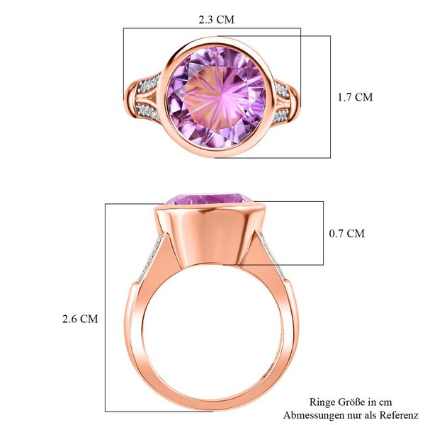 Rose De France Amethyst und Zirkon Ring - 6,06 ct. image number 7