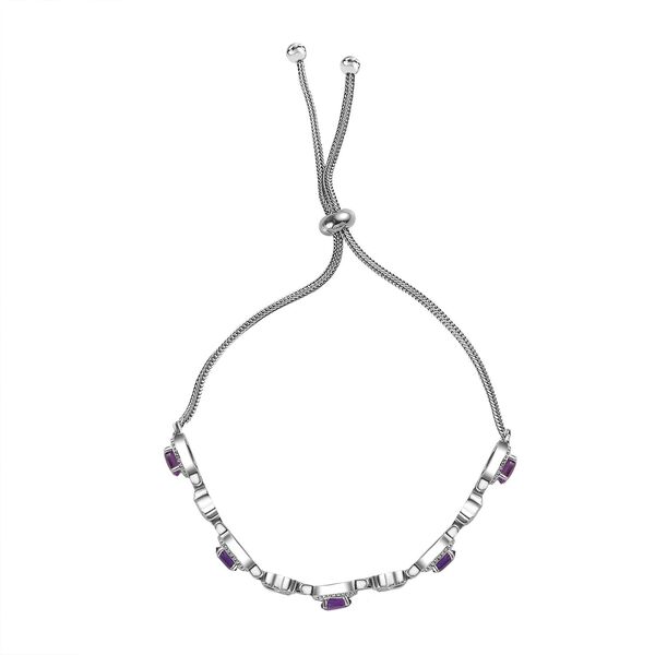 Afrikanischer Amethyst Armband ca. 26.75 cm Edelstahl ca. 2.32 ct image number 4
